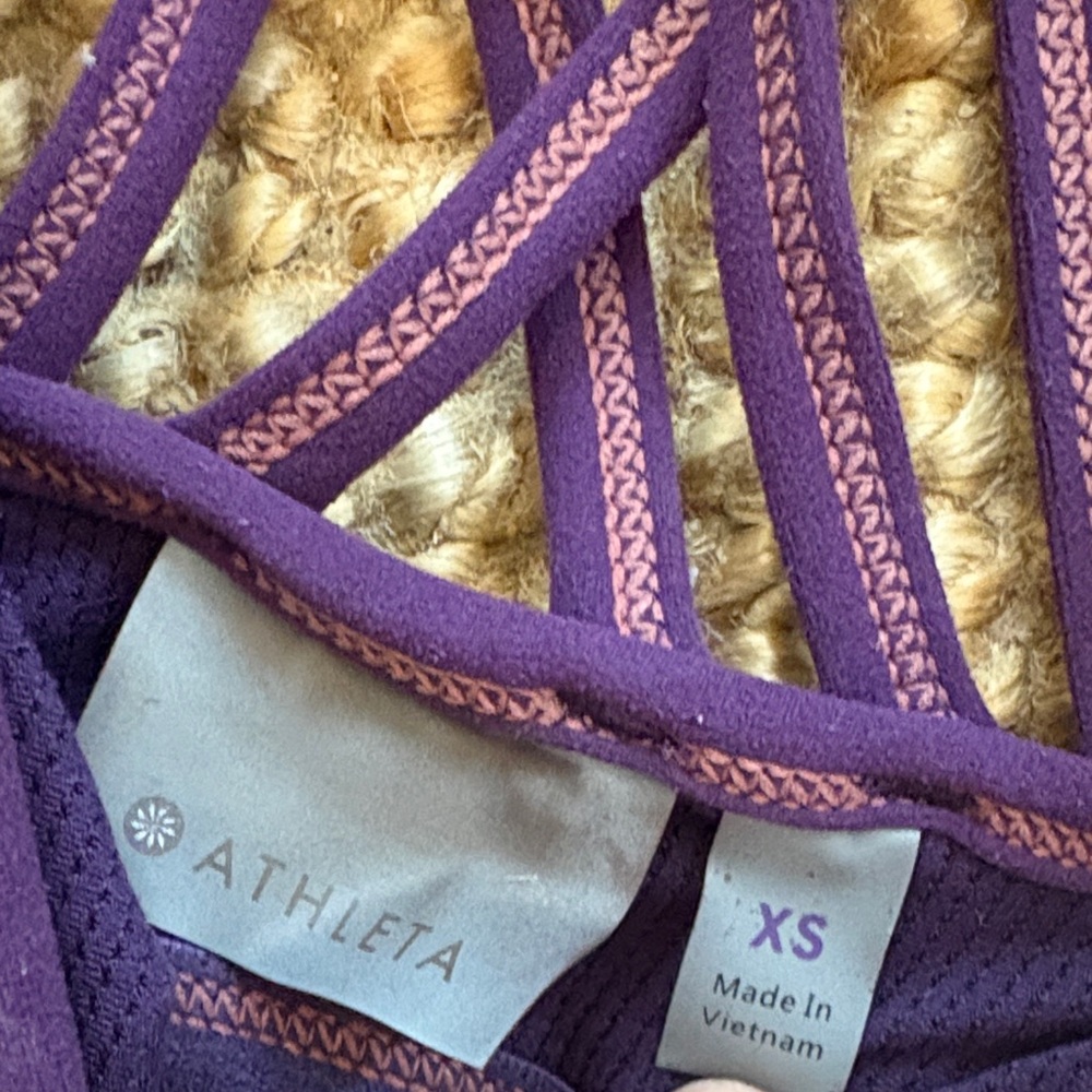 Athleta Deep Purple Sports Bra and Leggings Set - Picture 2 of 3